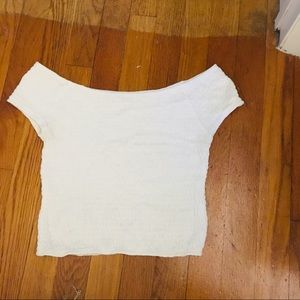 Brandy Melville Off the Shoulder White Crop